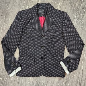 🇬🇪🔸️Vintage Sag Harbor Black Triple Button Suit Blazer Size 8